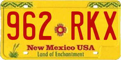 NM license plate 962RKX