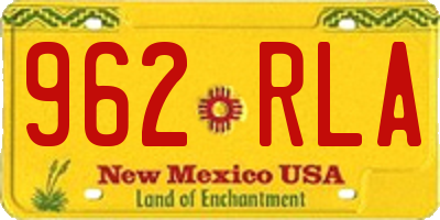 NM license plate 962RLA