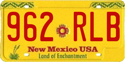 NM license plate 962RLB