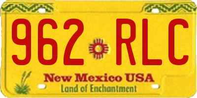 NM license plate 962RLC