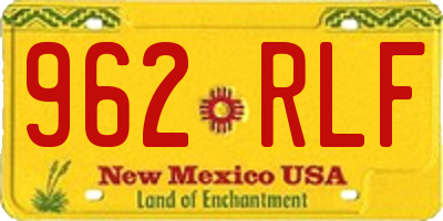 NM license plate 962RLF