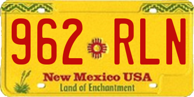 NM license plate 962RLN
