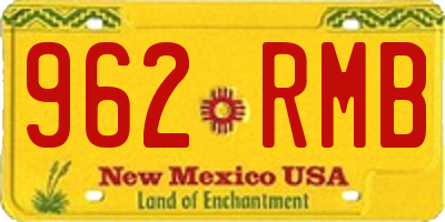 NM license plate 962RMB