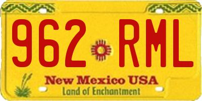 NM license plate 962RML