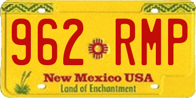 NM license plate 962RMP