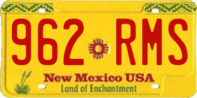 NM license plate 962RMS