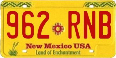 NM license plate 962RNB