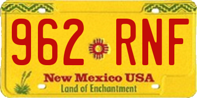 NM license plate 962RNF