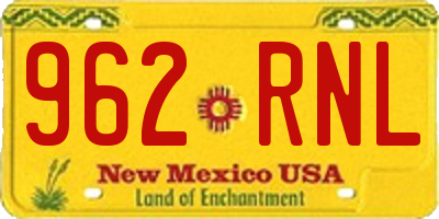 NM license plate 962RNL