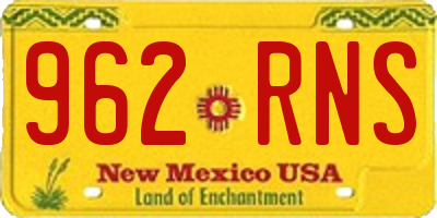 NM license plate 962RNS