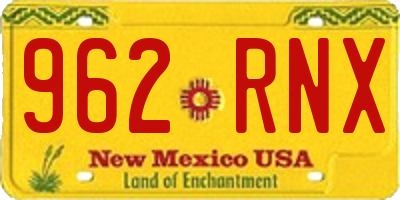 NM license plate 962RNX