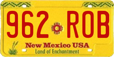 NM license plate 962ROB
