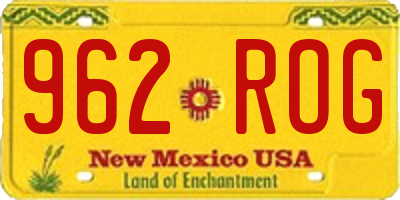 NM license plate 962ROG