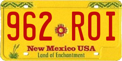 NM license plate 962ROI
