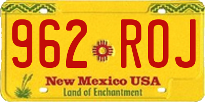 NM license plate 962ROJ