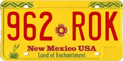 NM license plate 962ROK