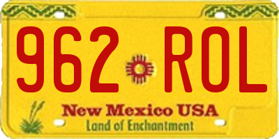 NM license plate 962ROL
