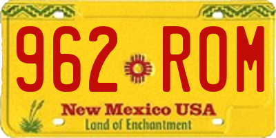 NM license plate 962ROM