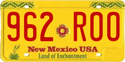 NM license plate 962ROO