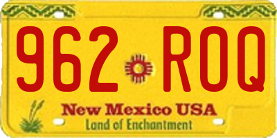 NM license plate 962ROQ