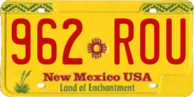 NM license plate 962ROU
