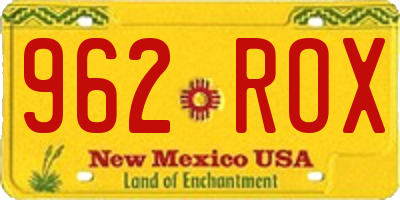 NM license plate 962ROX