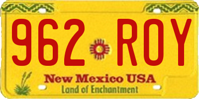 NM license plate 962ROY