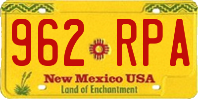 NM license plate 962RPA
