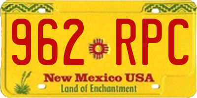 NM license plate 962RPC