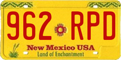 NM license plate 962RPD