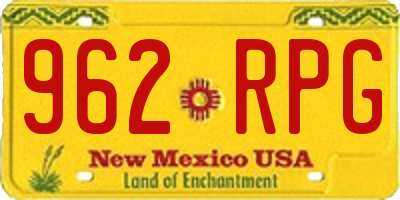 NM license plate 962RPG