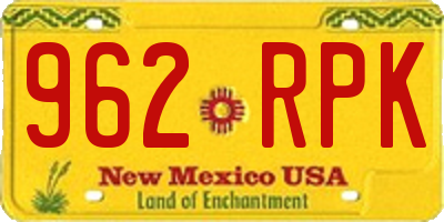 NM license plate 962RPK