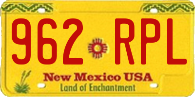NM license plate 962RPL