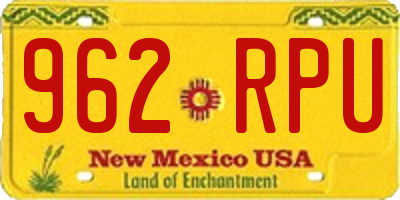 NM license plate 962RPU