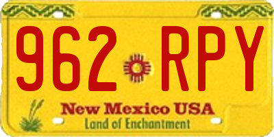 NM license plate 962RPY