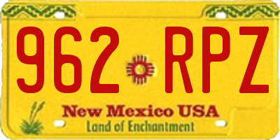 NM license plate 962RPZ