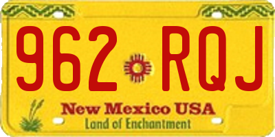 NM license plate 962RQJ