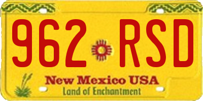 NM license plate 962RSD