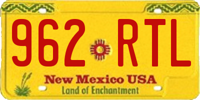 NM license plate 962RTL