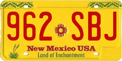 NM license plate 962SBJ