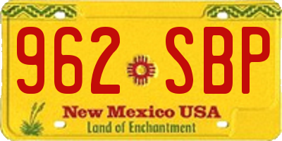 NM license plate 962SBP