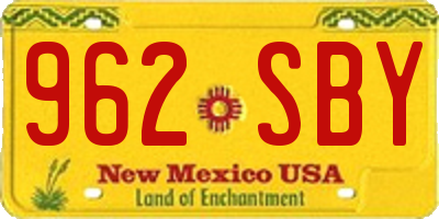 NM license plate 962SBY