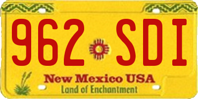 NM license plate 962SDI
