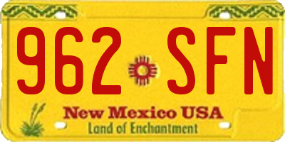 NM license plate 962SFN