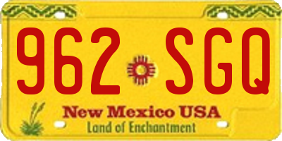 NM license plate 962SGQ