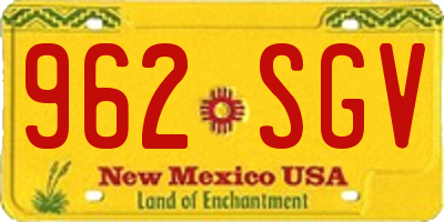 NM license plate 962SGV