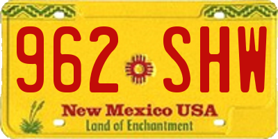 NM license plate 962SHW