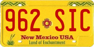 NM license plate 962SIC