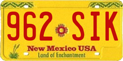 NM license plate 962SIK