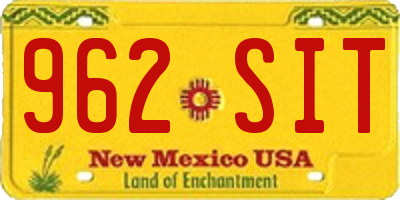 NM license plate 962SIT